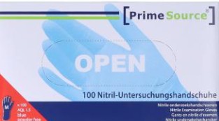 PrimeSource  Nitril-Handschuhe, puderfrei, 100er Box Größe M